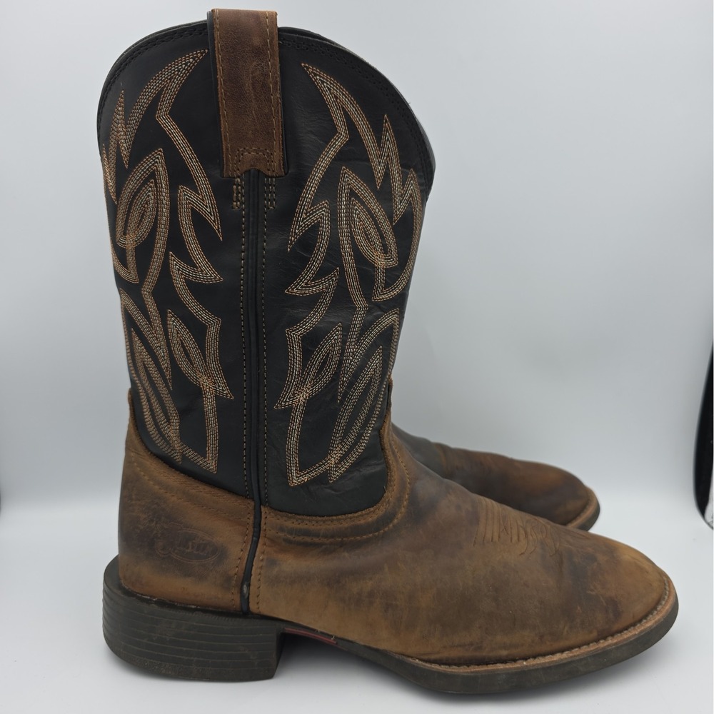 Justin Boots Rendon Round Toe Pull On Cowboy Mens 11D Brown Casual Boots SE7531